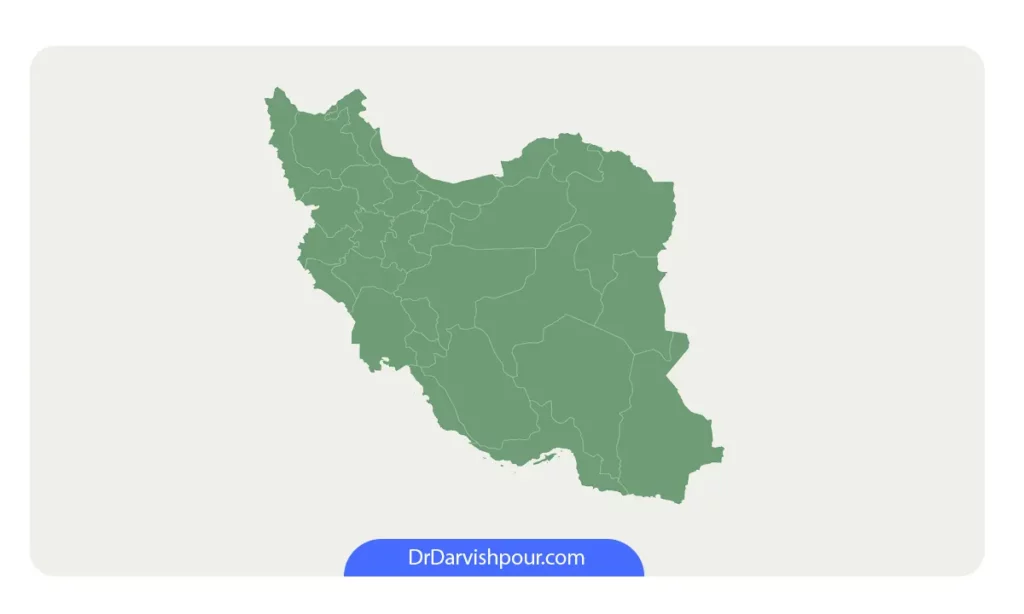 تاثیر موقعیت جغرافیایی بر هزینه بلیچینگ دندان (نقشه ایران)
